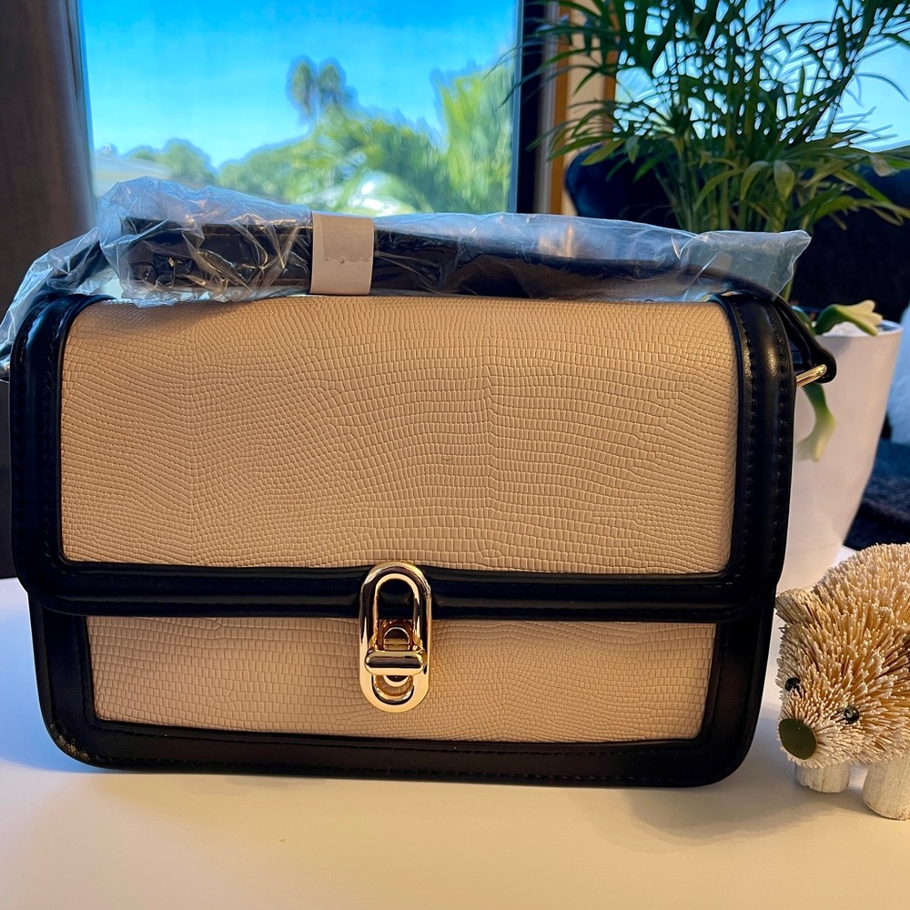 JULES KAE Anthropologie Crossbody Black and Tan Bag (MIA) - Picture 10 of 16